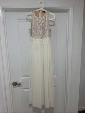 Lulu's Cream Lace Bodice Maxi Dress